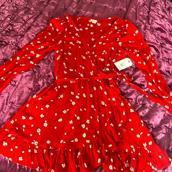 strapless open back dress Billabong Hot Tropics Mini Wrap Dress main image 1